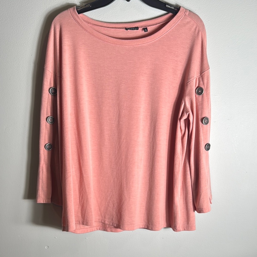 Hannah Pink Boxy Buttoned Blouse